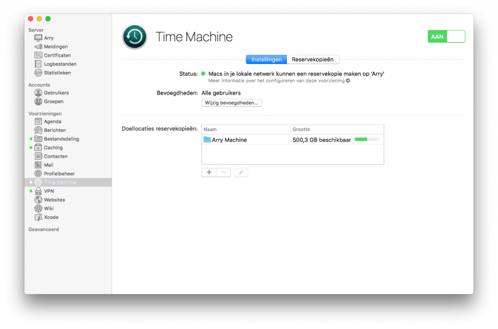 macOS server Time Machine backup